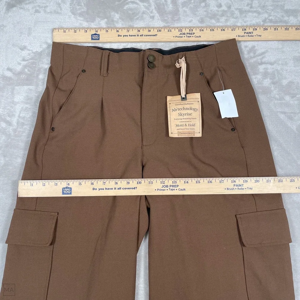 NEW Democracy Women's Pants "Ab"technology Cargo Wide Leg 14 Brown - Picture 5 of 9